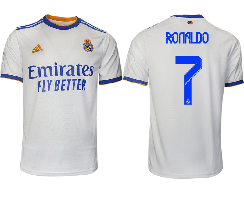 Men 2021-2022 Club Real Madrid home aaa version white #7 Soccer Jerseys->real madrid jersey->Soccer Club Jersey